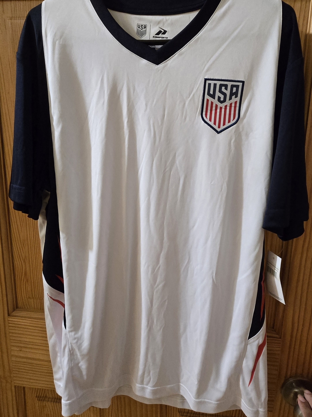USA Crest White & Black Men's Soccer Jersey